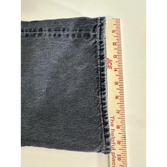 Denim Forum The Farrah High‎ Rise Wide Leg Jean Sz 31 Organic Cotton Black Denim - Picture 9 of 14